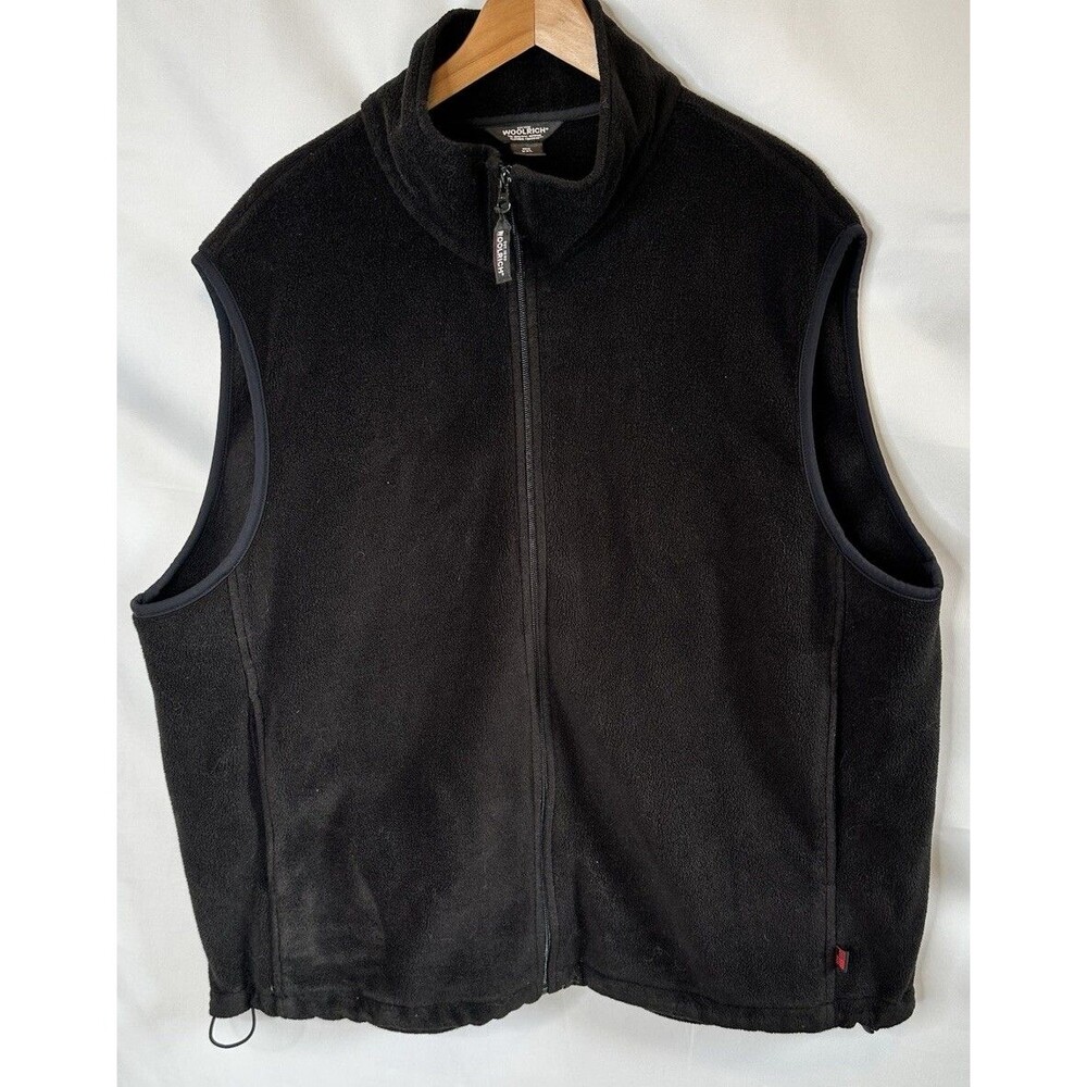 Woolrich Fleece Vest Men's Size 2XL Full Zip Black Polyester Mint Thick